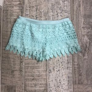 Light blue lace shorts